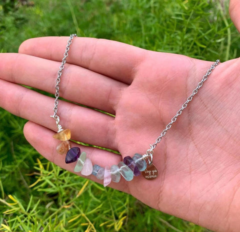 Fluorite necklace!💜💙💚🤎